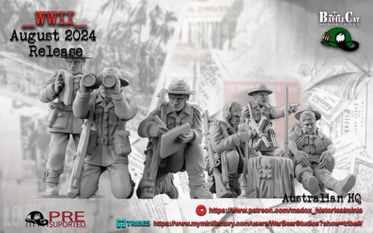 WW2 Australian Pacific HQ | Battlecat 28mm Historical Wargaming Miniatures Role Playing Miniatures