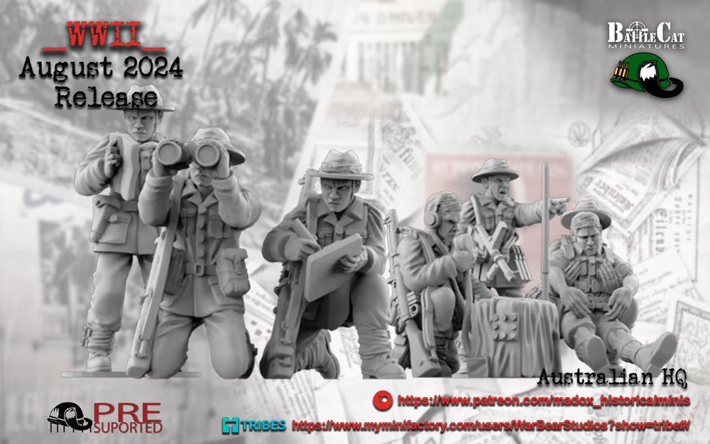 WW2 Australian Pacific HQ | Battlecat 28mm Historical Wargaming Miniatures