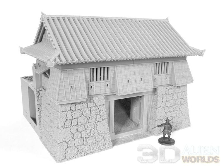 Feudal Japan Castle Wall Gate Tower  | 3DAlienWorlds Fantasy and Historical Wargaming Terrain