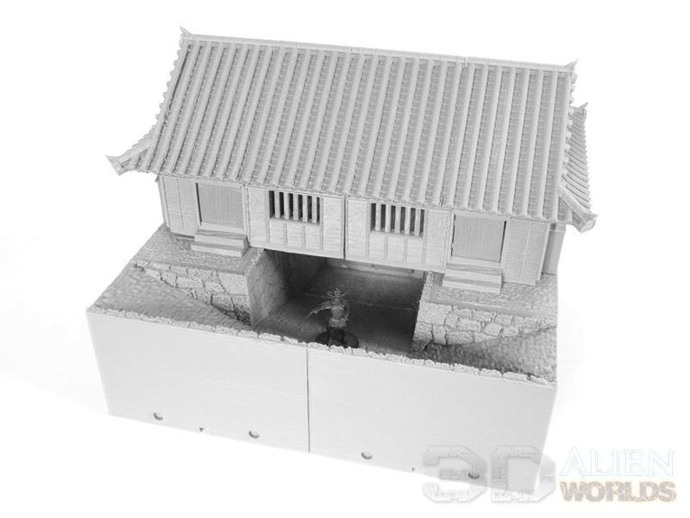 Feudal Japan Castle Wall Gate Tower  | 3DAlienWorlds Fantasy and Historical Wargaming Terrain