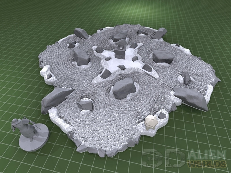Feudal Japan Zen Garden | 3DAlienWorlds Fantasy and Historical Wargaming Terrain Role Playing Miniatures