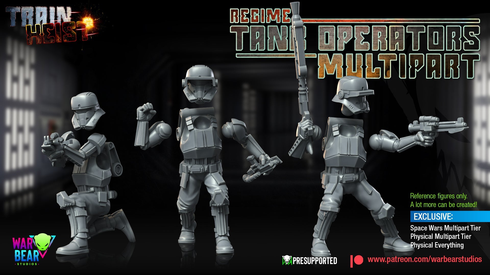 Train Heist Tank Operators Build Kit | Warbear Studios 28mm SciFi Wargaming Miniatures Role Playing Miniatures