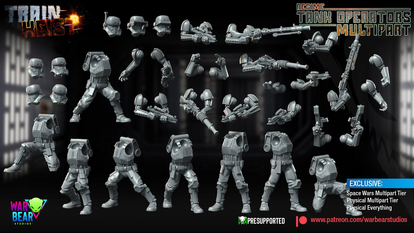 Train Heist Tank Operators Build Kit | Warbear Studios 28mm SciFi Wargaming Miniatures Role Playing Miniatures