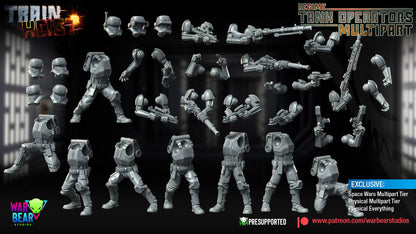 Train Heist Tank Operators Build Kit | Warbear Studios 28mm SciFi Wargaming Miniatures Role Playing Miniatures