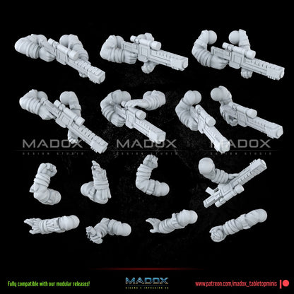 Red Skinned Insurgents Build Kit | Warbear Studios 28mm SciFi Wargaming Miniatures Role Playing Miniatures