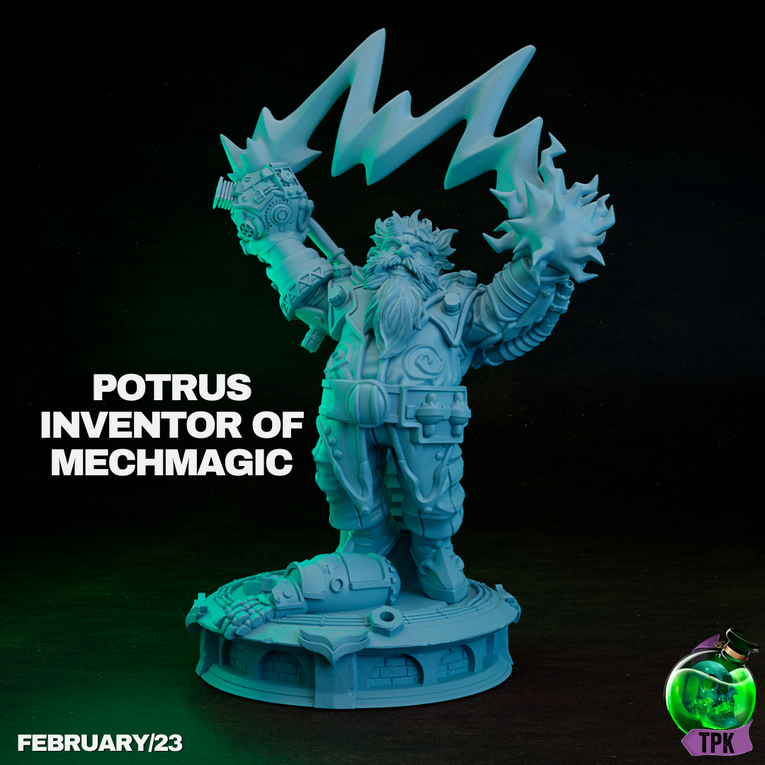 Potrus Mechmagic Inventor | TPK Lab 32mm Fantasy Tabletop RPG Miniatures