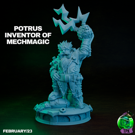 Potrus Mechmagic Inventor 2 | TPK Lab 32mm Fantasy Tabletop RPG Miniatures Role Playing Miniatures