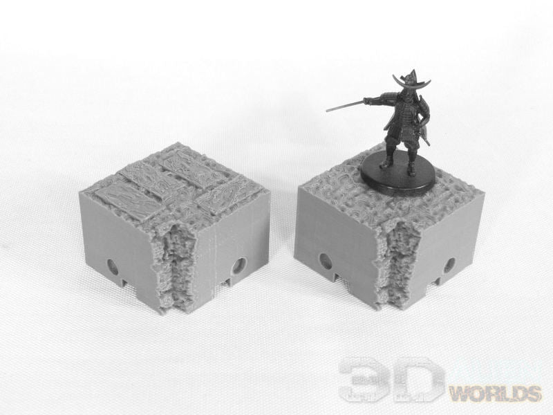 Feudal Japan Modular Canal | 3DAlienWorlds Fantasy and Historical Wargaming Terrain Inside Corner Role Playing