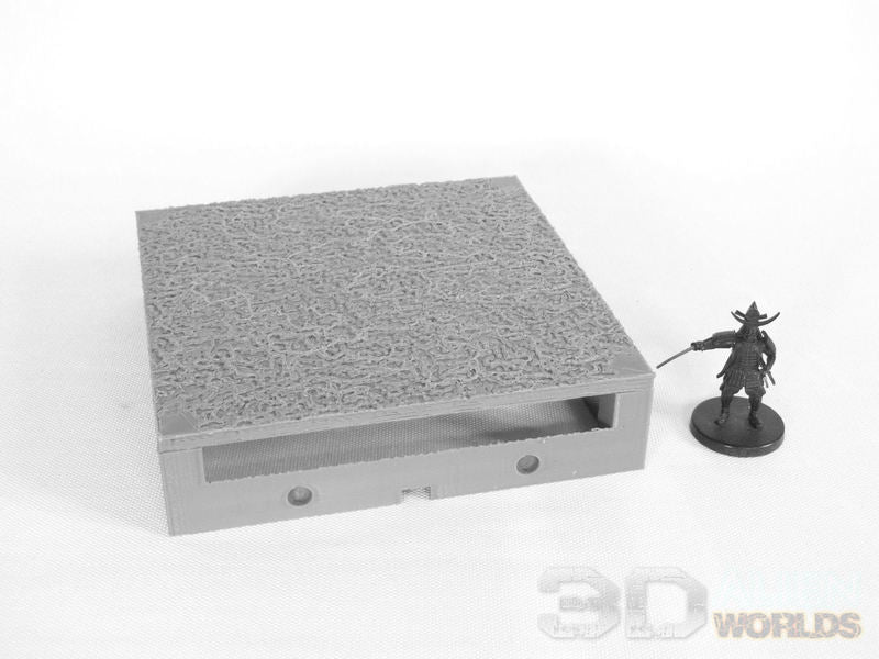 Feudal Japan Modular Canal | 3DAlienWorlds Fantasy and Historical Wargaming Terrain 120mm Centre Section Role Playing