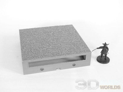 Feudal Japan Modular Canal | 3DAlienWorlds Fantasy and Historical Wargaming Terrain 120mm Centre Section Role Playing