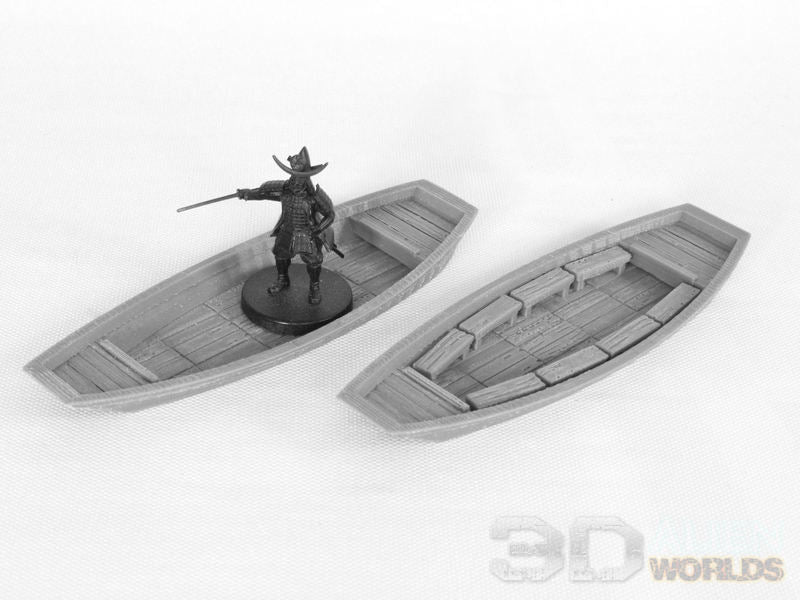 Feudal Japan Modular Canal | 3DAlienWorlds Fantasy and Historical Wargaming Terrain Punt Boat Role Playing Miniatures