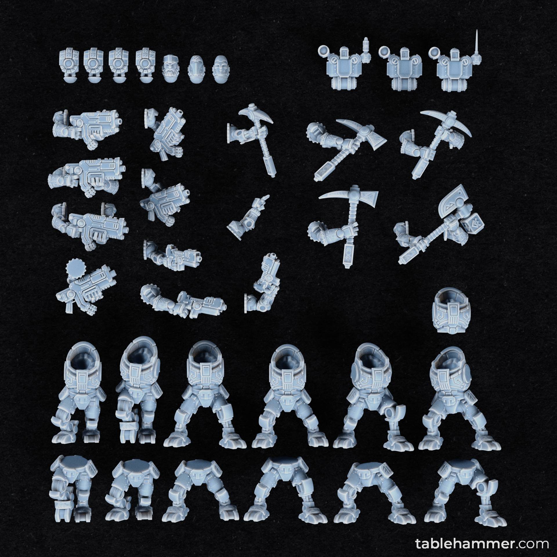 Federation of Tyr Clockwork Ancestors Build Kit | Tablehammer Grimdark Wargaming Miniatures Role Playing Miniatures