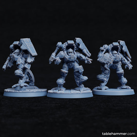 Federation of Tyr Exo Dwarves (Plasma Gauntlets) | Tablehammer Grimdark Wargaming Miniatures Role Playing Miniatures