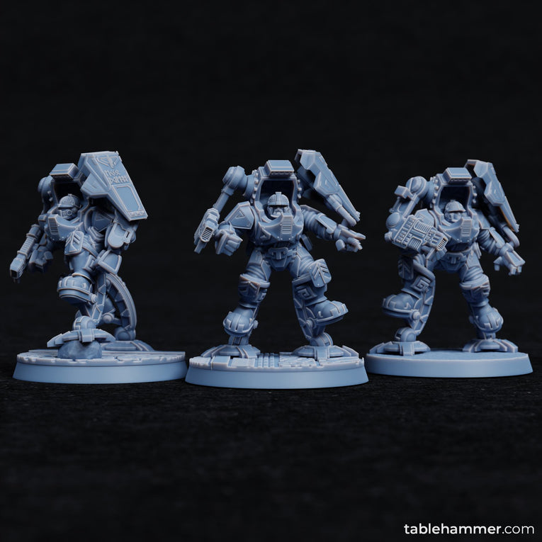 Federation of Tyr Exo Dwarves (Plasma Gauntlets) | Tablehammer Grimdark Wargaming Miniatures