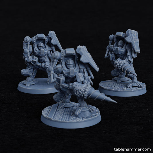 Federation of Tyr Exo Dwarves (Drills) | Tablehammer Grimdark Wargaming Miniatures Role Playing Miniatures