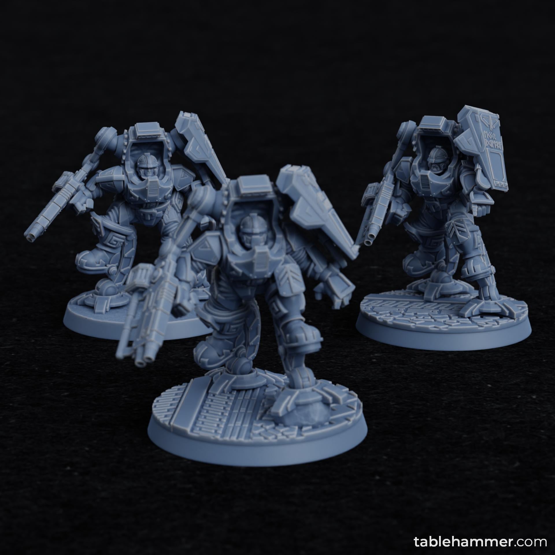 Federation of Tyr Exo Dwarves (Machine Guns) | Tablehammer Grimdark Wargaming Miniatures Role Playing Miniatures