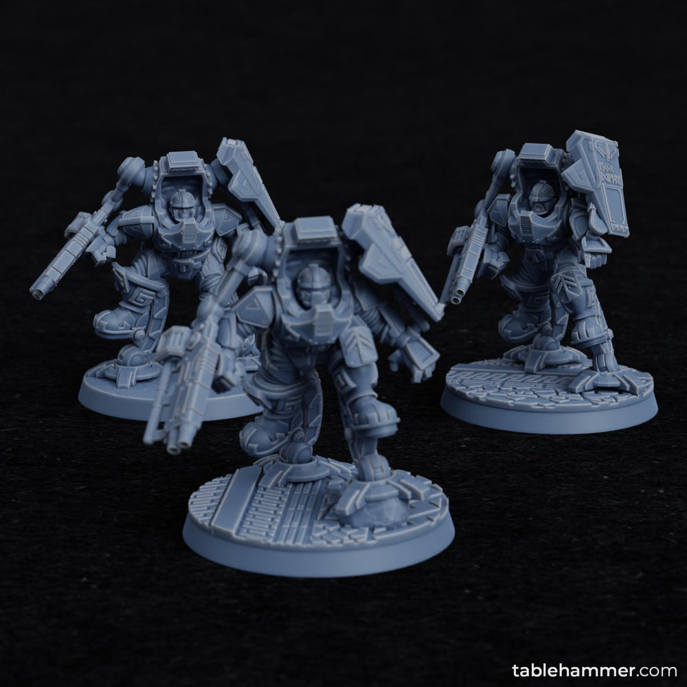 Federation of Tyr Exo Dwarves (Machine Guns) | Tablehammer Grimdark Wargaming Miniatures