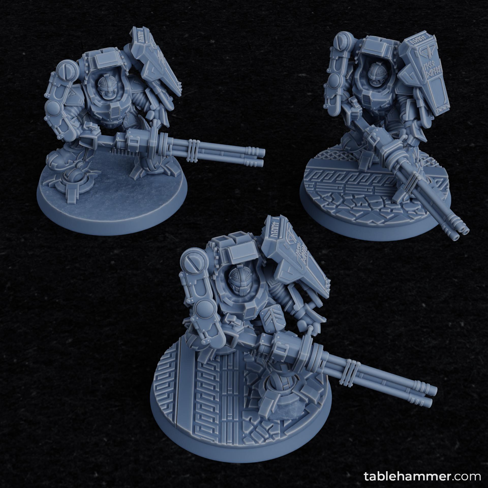 Federation of Tyr Exo Dwarves (Tri Guns) | Tablehammer Grimdark Wargaming Miniatures Role Playing Miniatures
