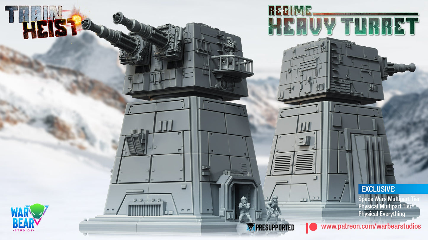 Train Heist Regime Heavy Turret Tower | Warbear Studios 28mm SciFi Wargaming Miniatures Role Playing Miniatures