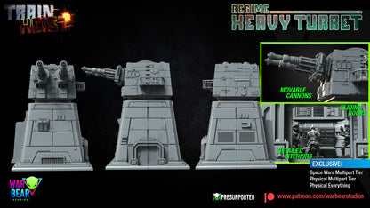 Train Heist Regime Heavy Turret Tower | Warbear Studios 28mm SciFi Wargaming Miniatures Role Playing Miniatures