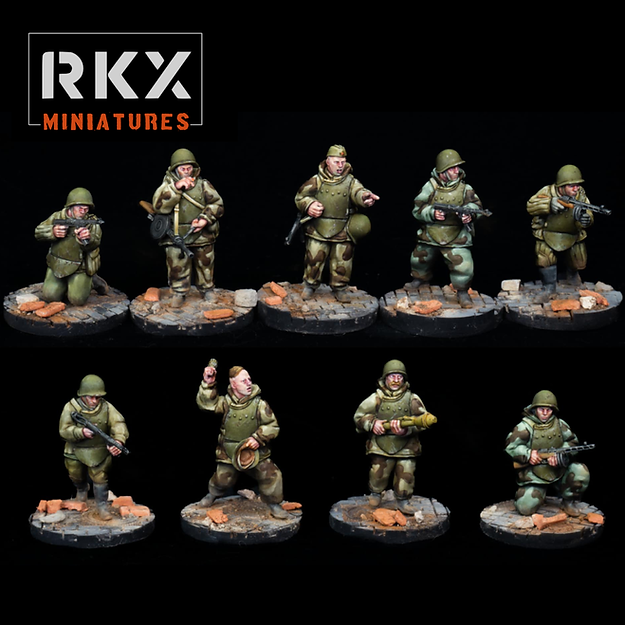 Soviet Engineer Squad | RKX Miniatures 28mm WW2 Wargaming Miniatures Role Playing Miniatures