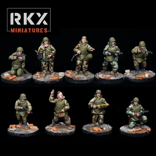 Soviet Engineer Squad | RKX Miniatures 28mm WW2 Wargaming Miniatures Role Playing Miniatures