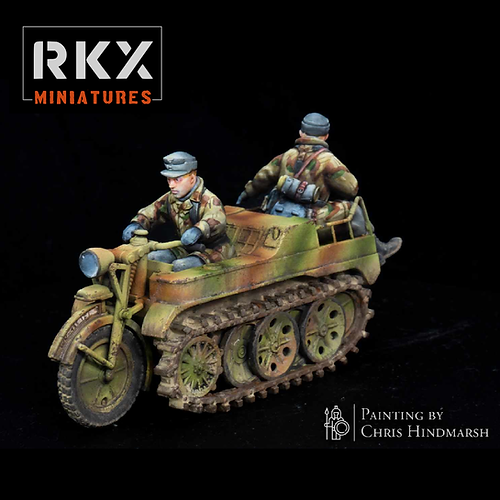 Fallschirmjager Kettenkrad | RKX Miniatures 28mm WW2 Wargaming Miniatures Role Playing Miniatures