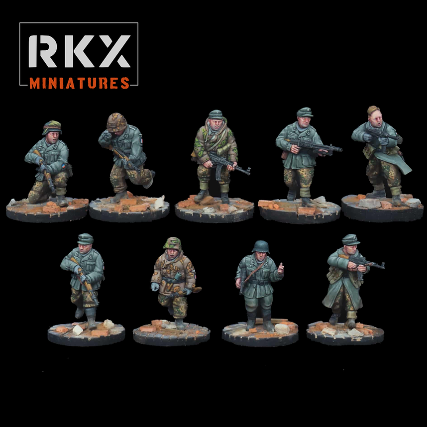 SS Charlemagne Squad | RKX Miniatures 28mm WW2 Wargaming Miniatures Role Playing Miniatures