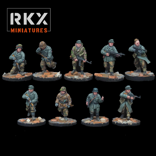 SS Charlemagne Squad | RKX Miniatures 28mm WW2 Wargaming Miniatures Role Playing Miniatures