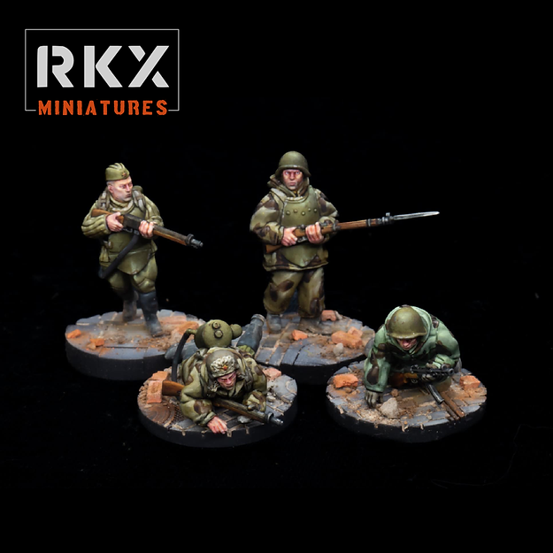 Soviet Engineer Flamethrower Team | RKX Miniatures 28mm WW2 Wargaming Miniatures Role Playing Miniatures