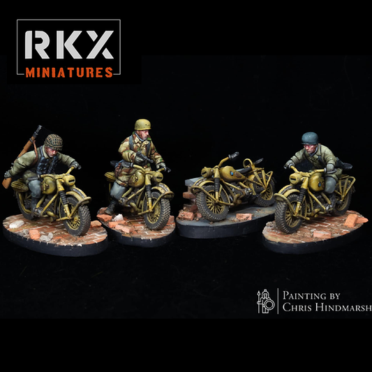 Fallschirmjager Motorcycles | RKX Miniatures 28mm WW2 Wargaming Miniatures Role Playing Miniatures