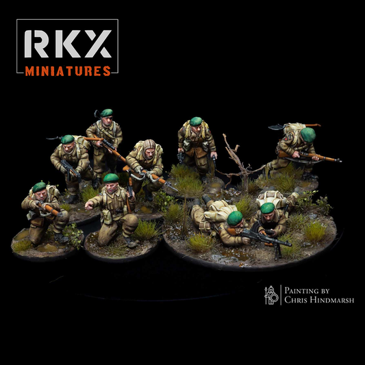 Operation Plunder Commonwealth Commandos Rifle Section | RKX Miniatures 28mm WW2 Wargaming Miniatures Role Playing
