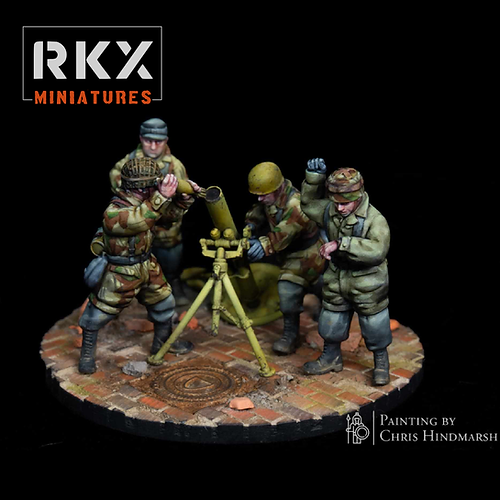 Fallschirmjager 12cm Mortar | RKX Miniatures 28mm WW2 Wargaming Miniatures Role Playing Miniatures