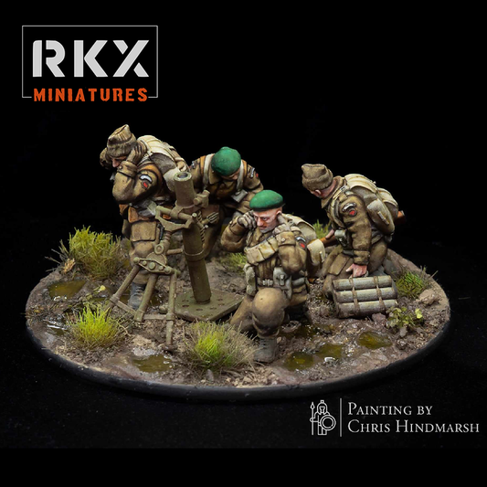 Operation Plunder Commonwealth Commandos 3’’ Mortar Team | RKX Miniatures 28mm WW2 Wargaming Miniatures Role Playing