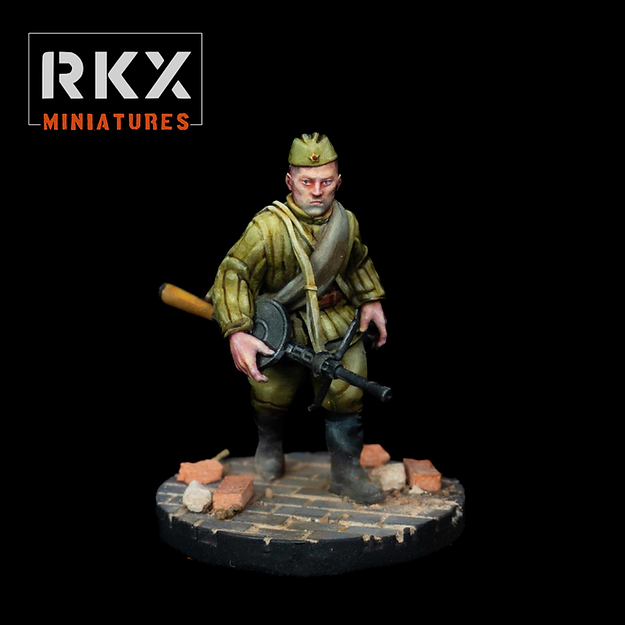 Soviet LMG Gunner | RKX Miniatures 28mm WW2 Wargaming Miniatures Role Playing Miniatures