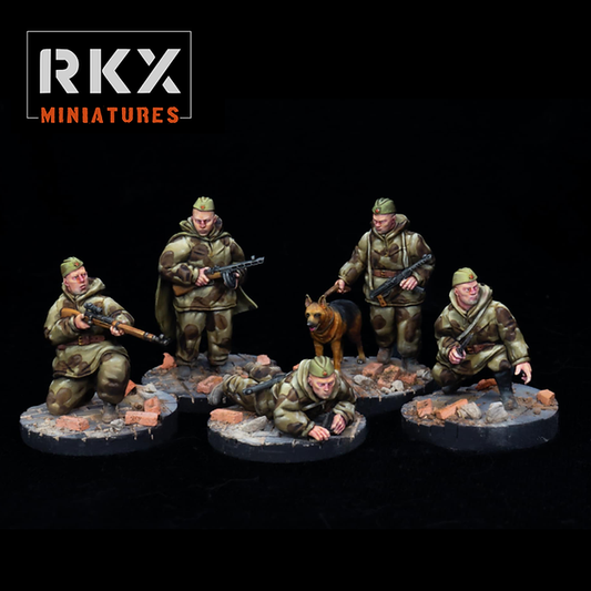 Soviet Scouts | RKX Miniatures 28mm WW2 Wargaming Miniatures Role Playing Miniatures