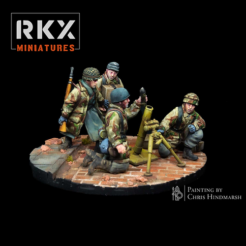 Fallschirmjager 8cm Mortar | RKX Miniatures 28mm WW2 Wargaming Miniatures Role Playing Miniatures