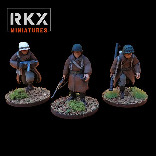 Late War US Winter HQ Team | RKX Miniatures 28mm WW2 Wargaming Miniatures Role Playing Miniatures