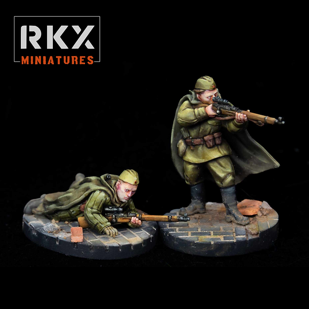 Soviet Sniper Team | RKX Miniatures 28mm WW2 Wargaming Miniatures Role Playing Miniatures