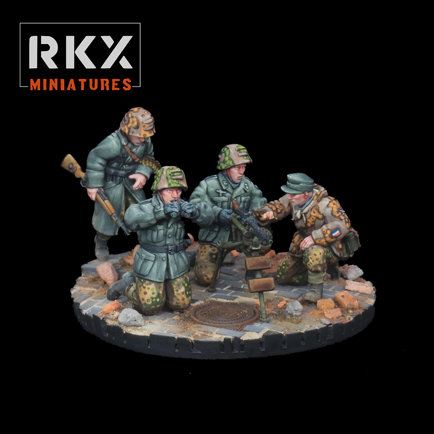SS Charlemagne MG Team | RKX Miniatures 28mm WW2 Wargaming Miniatures Role Playing Miniatures