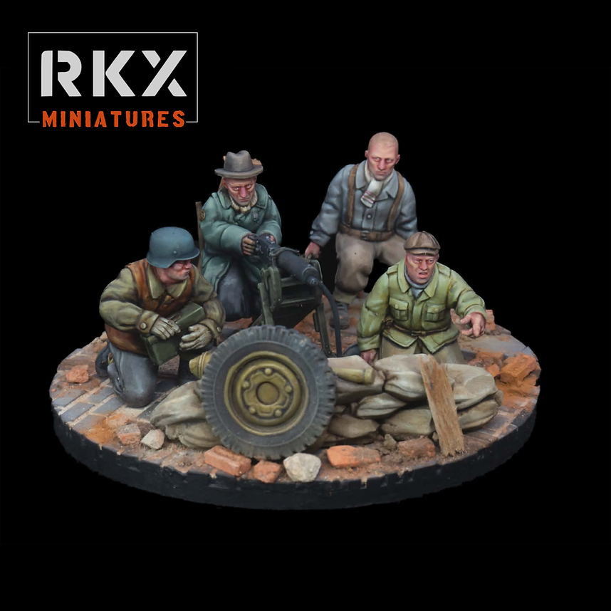 Volkstruum MG08 Team | RKX Miniatures 28mm WW2 Wargaming Miniatures Role Playing Miniatures