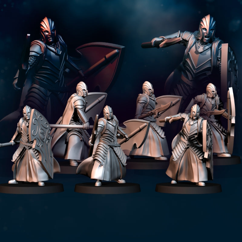 Bloody Elf Warriors Spear | Davale Games 25mm Fantasy Wargaming Miniatures