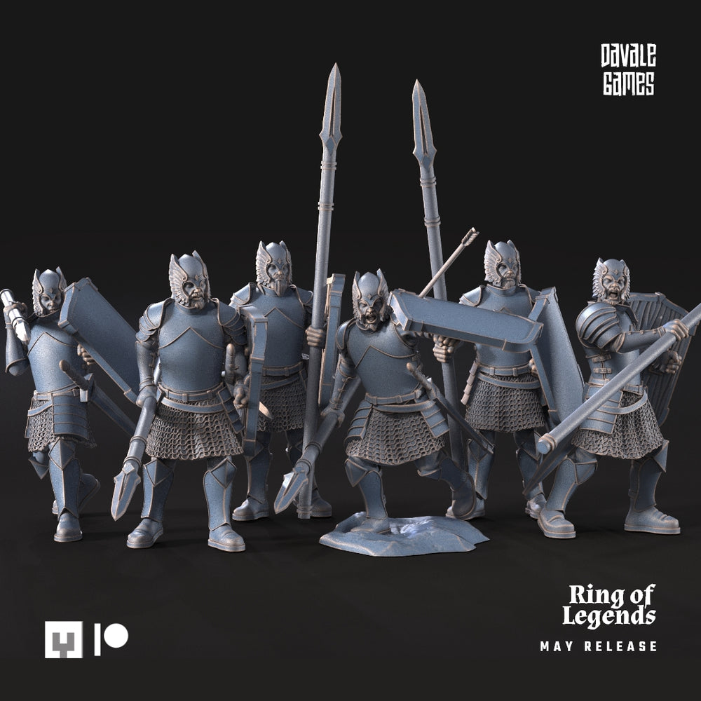 Grey Castle Warriors Spears | Davale Games 25mm Fantasy Wargaming Miniatures
