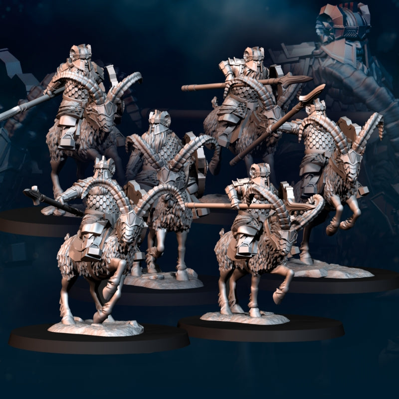 Silver Goat Dwarves Mounted | Davale Games 25mm Fantasy Wargaming Miniatures