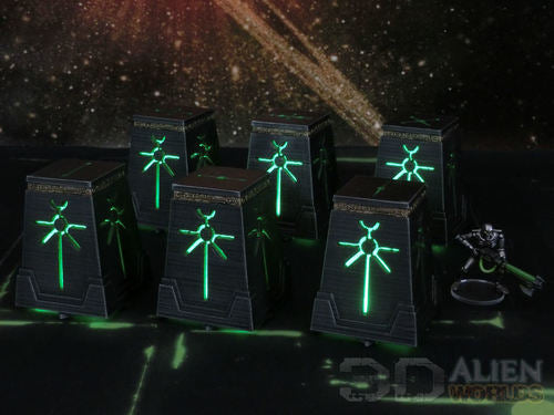 Necrontyr Objectives Set | 3DAlienWorlds Grimdark Wargaming Terrain Role Playing Miniatures