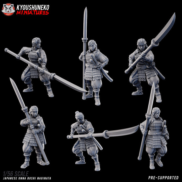 Feudal Japanese Onna Bushi Naginatas | Kyoushuneko 28/32mm Fantasy Wargaming Miniatures