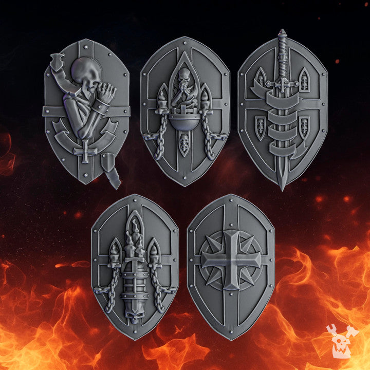 Pactum Aeturnum Crusader Shields | DakkaDakka.store Grimdark Wargaming Miniatures