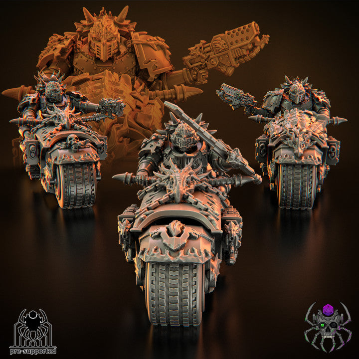 Flame Lizards Bikers Squad | EightLegsMiniatures Grimdark Wargaming Miniatures