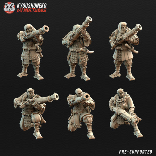 Feudal Japanese Sohei Monk Ozutsu | Kyoushuneko 28/32mm Fantasy Wargaming Miniatures Role Playing Miniatures