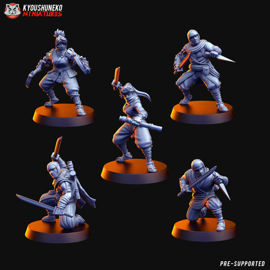 Feudal Japanese Ninja | Kyoushuneko 28/32mm Fantasy Wargaming Miniatures Role Playing Miniatures